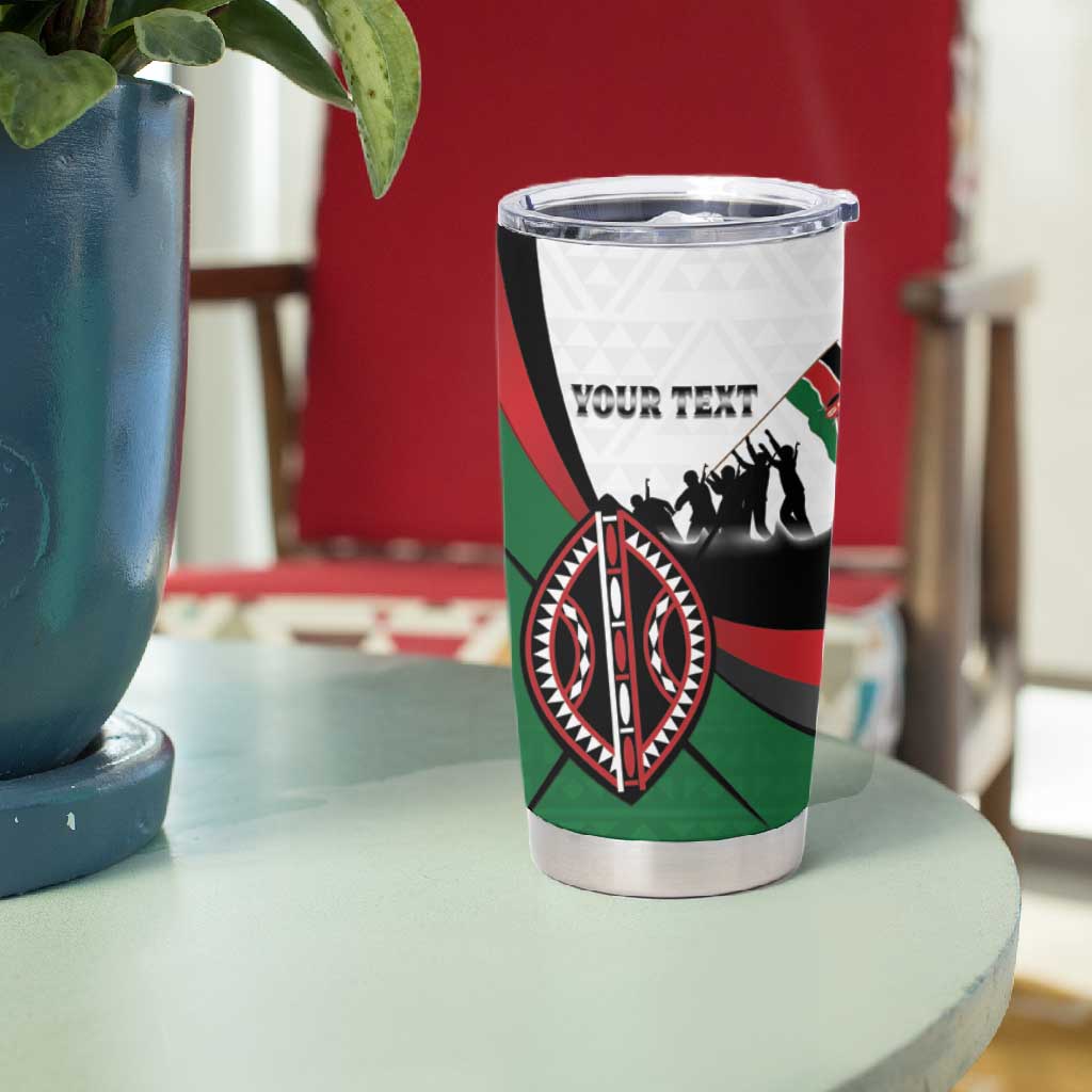 Personalised Kenya Tumbler Cup Madaraka Day - Maasai Shield LT15