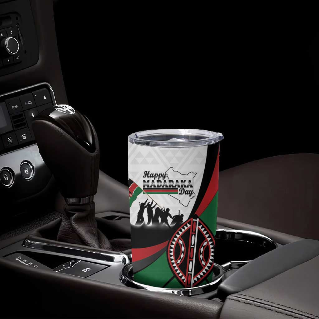 Personalised Kenya Tumbler Cup Madaraka Day - Maasai Shield LT15