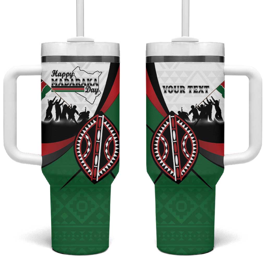 Personalised Kenya Tumbler With Handle Madaraka Day - Maasai Shield LT15