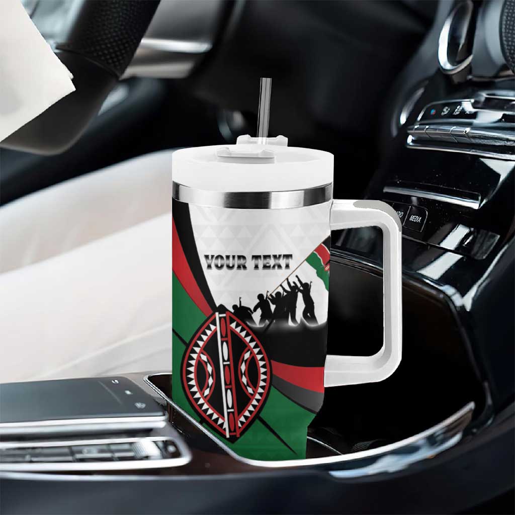 Personalised Kenya Tumbler With Handle Madaraka Day - Maasai Shield LT15