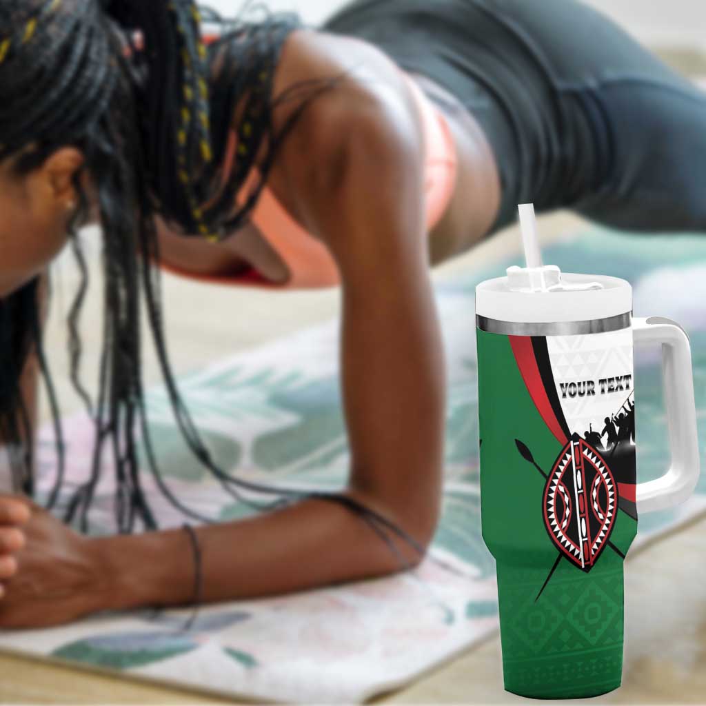 Personalised Kenya Tumbler With Handle Madaraka Day - Maasai Shield LT15