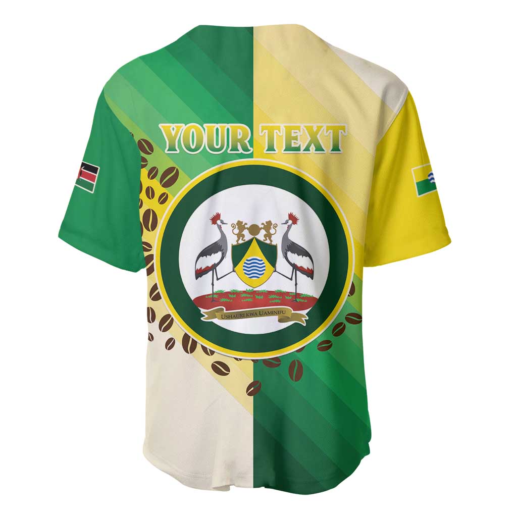 Personalised Nairobi Kenya Baseball Jersey Coat Of Arms With Coffee LT15