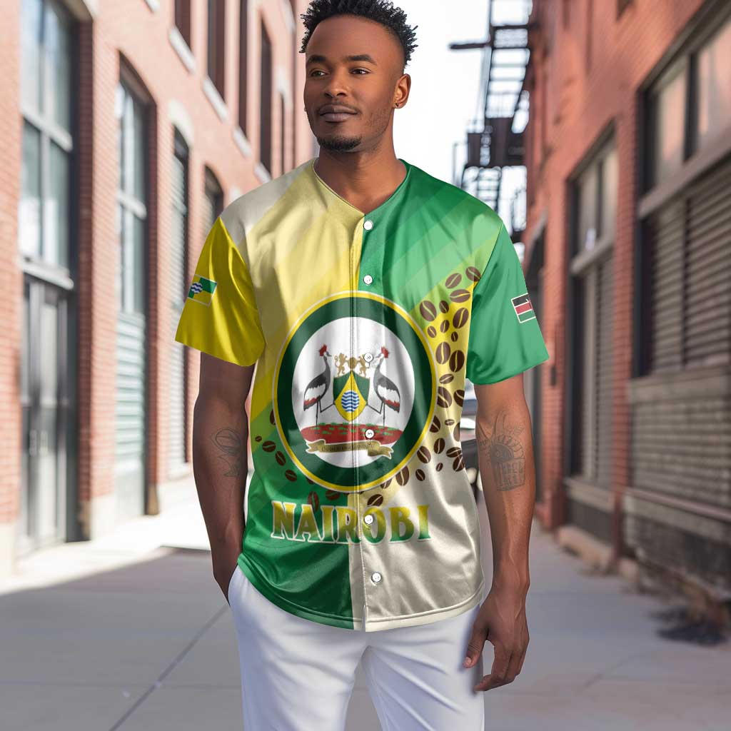 Personalised Nairobi Kenya Baseball Jersey Coat Of Arms With Coffee LT15