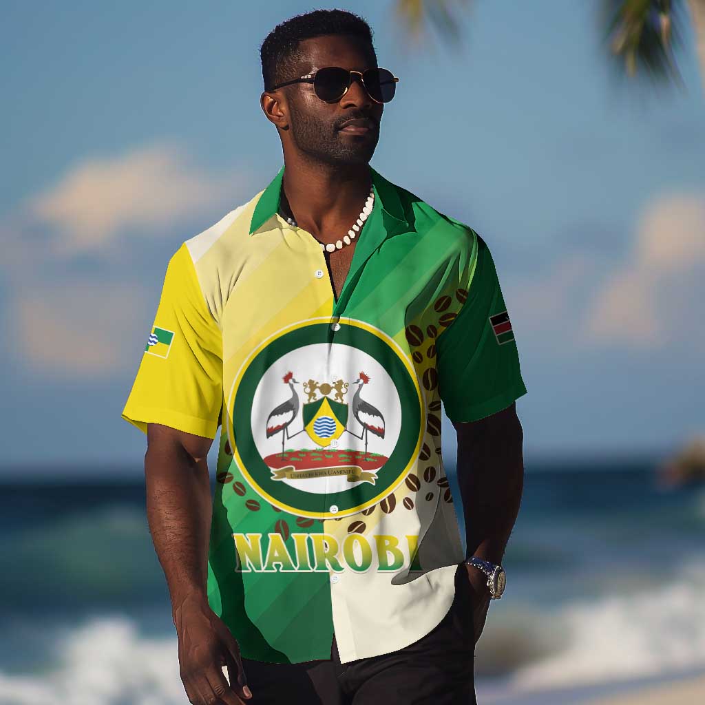 Personalised Nairobi Kenya Hawaiian Shirt Coat Of Arms With Coffee LT15