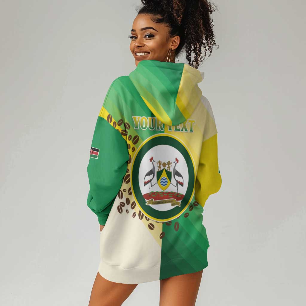Personalised Nairobi Kenya Hoodie Dress Coat Of Arms With Coffee LT15