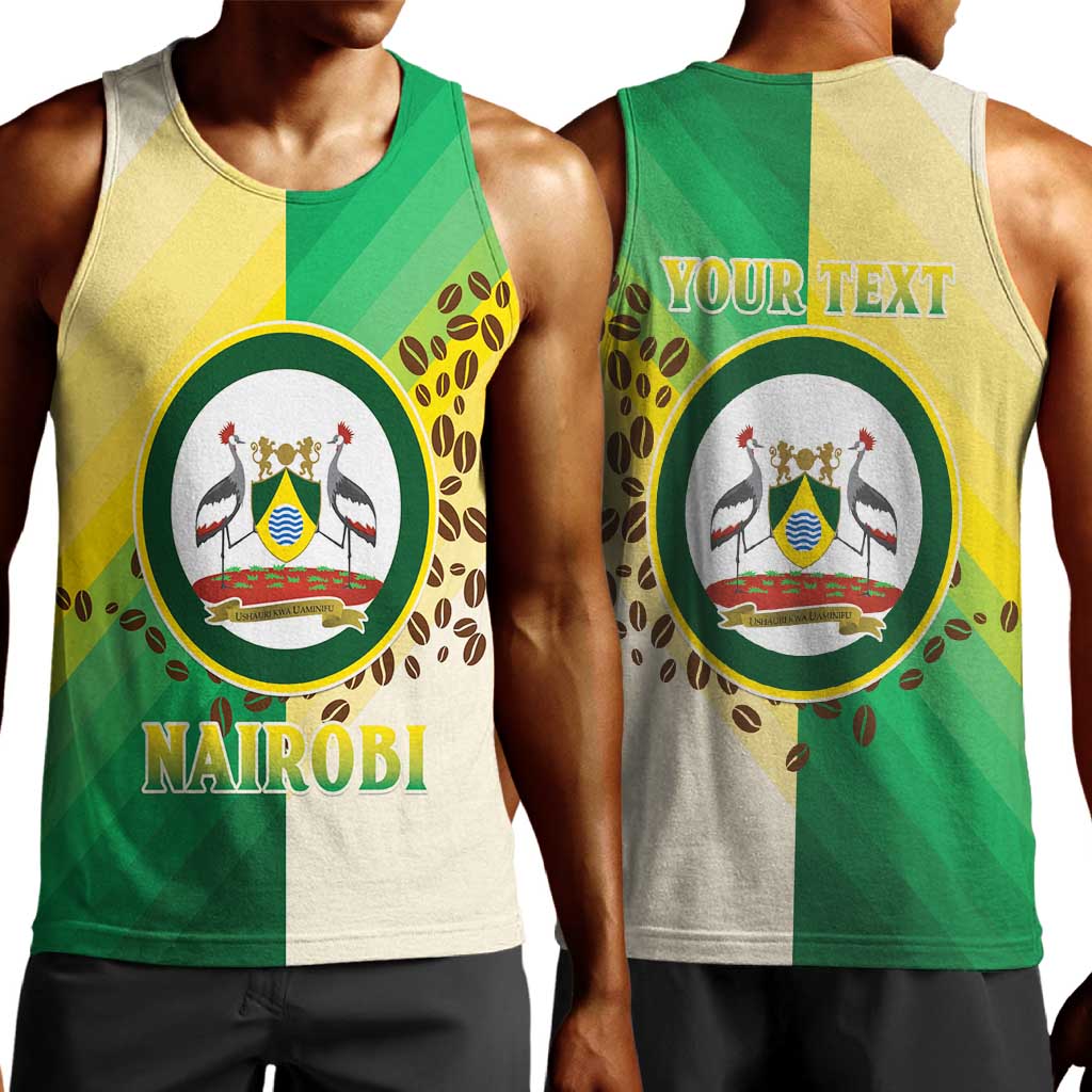 Personalised Nairobi Kenya Men Tank Top Coat Of Arms With Coffee LT15