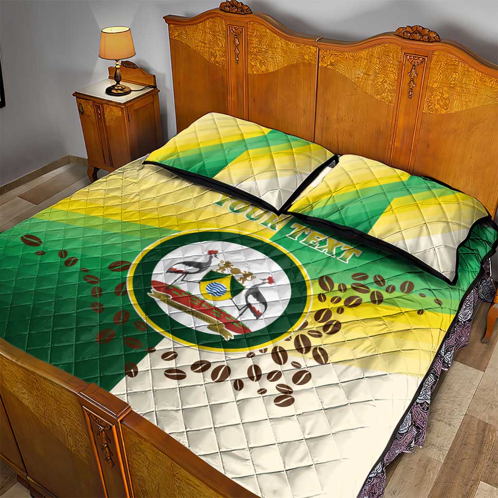 Personalised Nairobi Kenya Quilt Bed Set Coat Of Arms With Coffee LT15