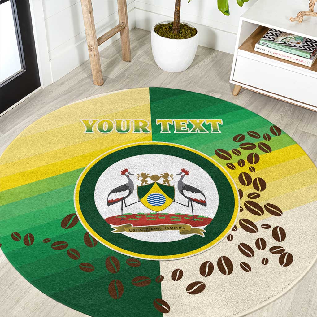 Personalised Nairobi Kenya Round Carpet Coat Of Arms With Coffee LT15