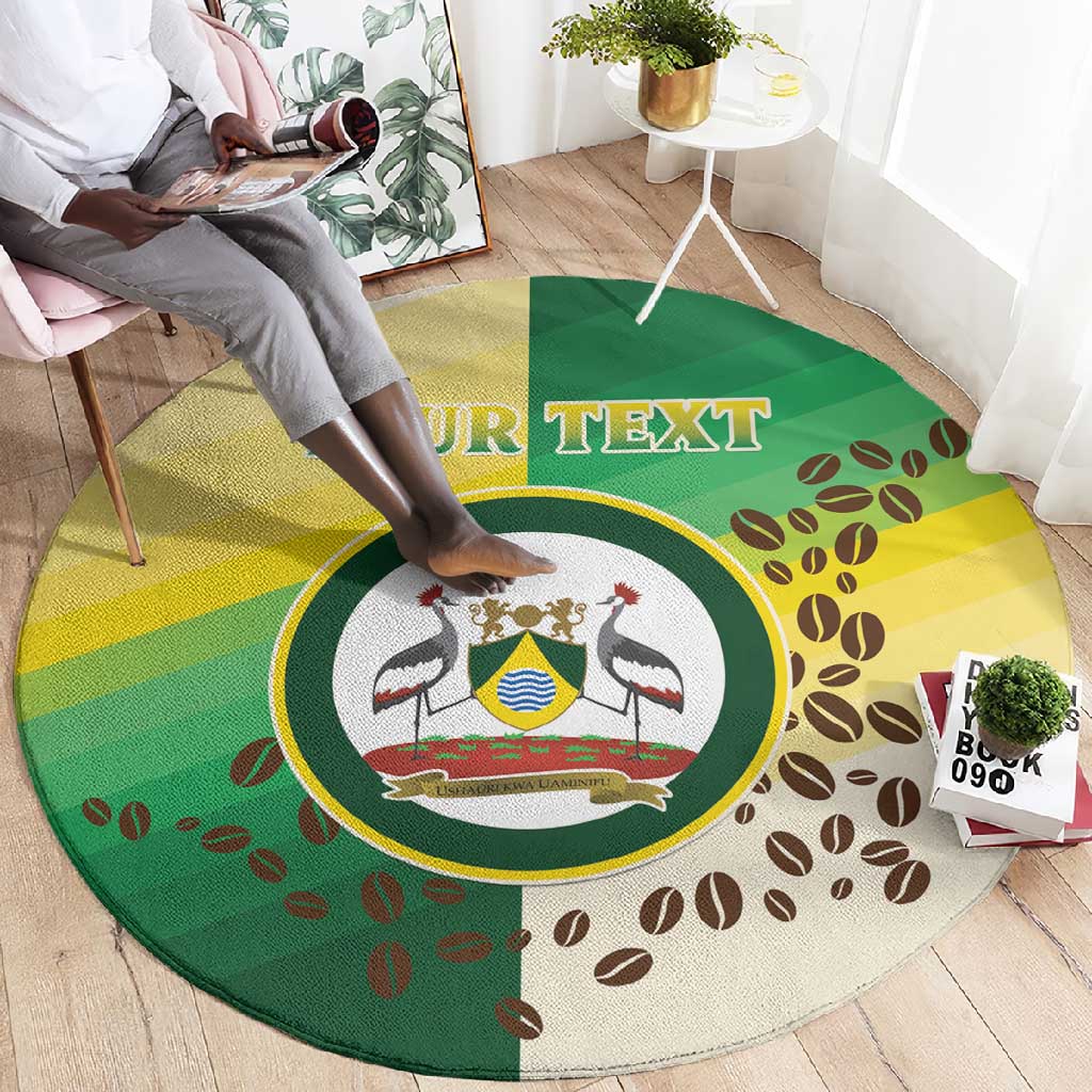 Personalised Nairobi Kenya Round Carpet Coat Of Arms With Coffee LT15