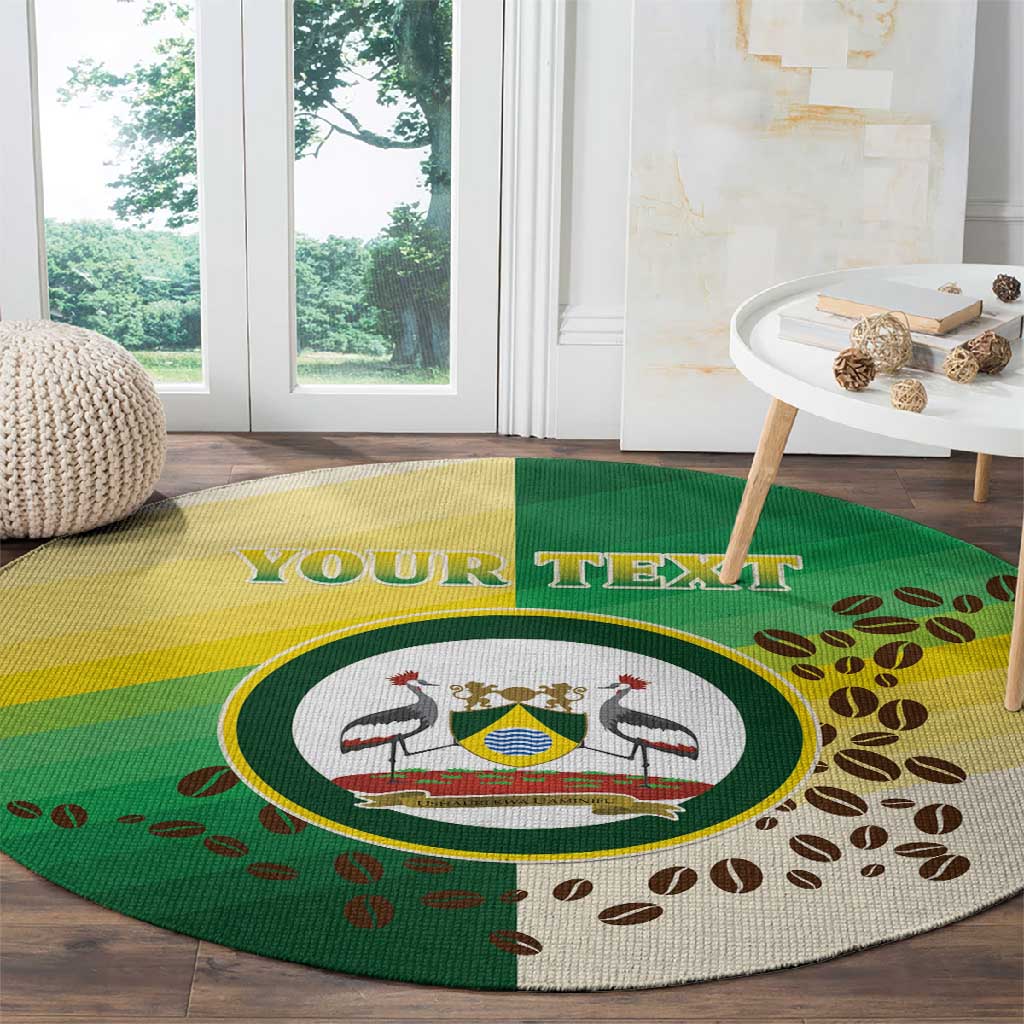 Personalised Nairobi Kenya Round Carpet Coat Of Arms With Coffee LT15