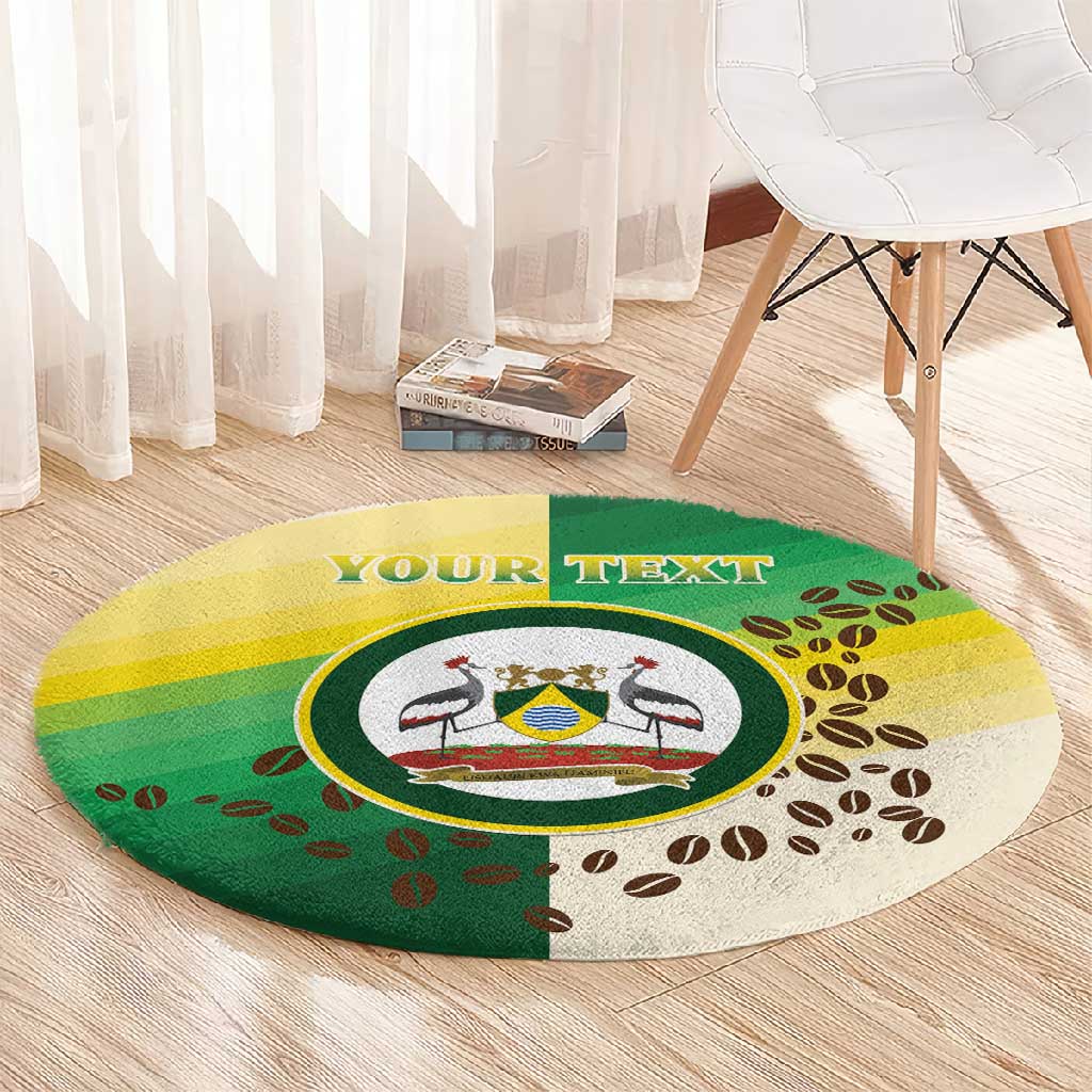 Personalised Nairobi Kenya Round Carpet Coat Of Arms With Coffee LT15