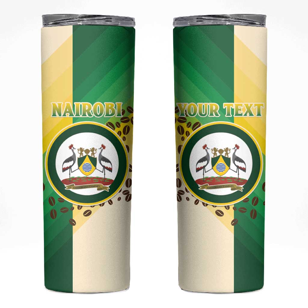 Personalised Nairobi Kenya Skinny Tumbler Coat Of Arms With Coffee LT15