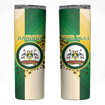 Personalised Nairobi Kenya Skinny Tumbler Coat Of Arms With Coffee LT15