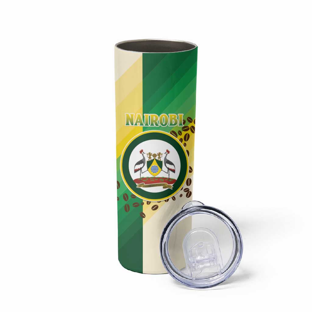 Personalised Nairobi Kenya Skinny Tumbler Coat Of Arms With Coffee LT15