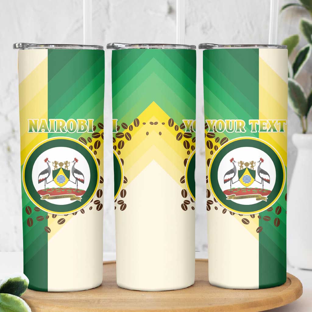Personalised Nairobi Kenya Skinny Tumbler Coat Of Arms With Coffee LT15