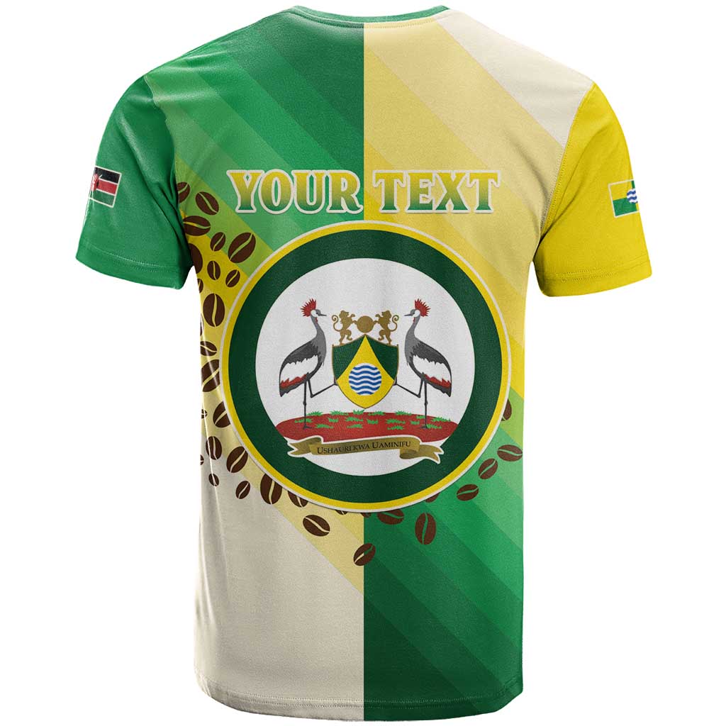 Personalised Nairobi Kenya T shirt Coat Of Arms With Coffee LT15