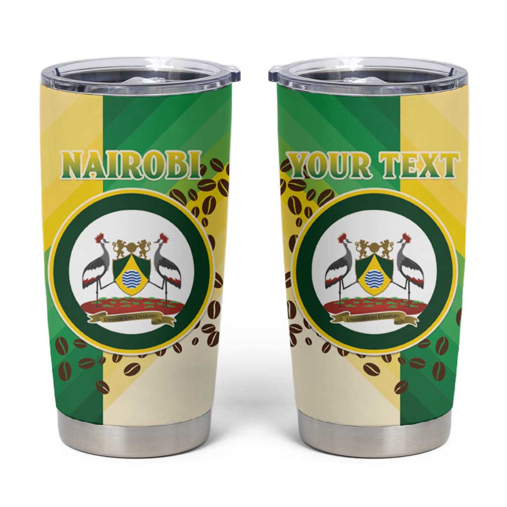 Personalised Nairobi Kenya Tumbler Cup Coat Of Arms With Coffee LT15