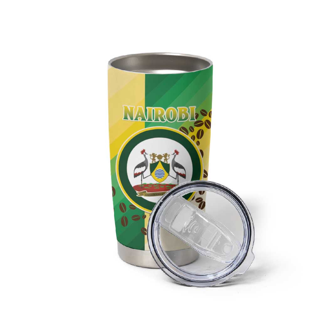 Personalised Nairobi Kenya Tumbler Cup Coat Of Arms With Coffee LT15