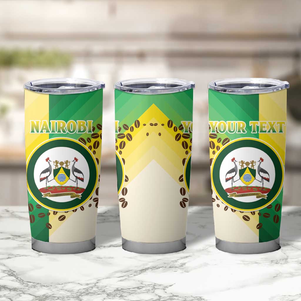 Personalised Nairobi Kenya Tumbler Cup Coat Of Arms With Coffee LT15