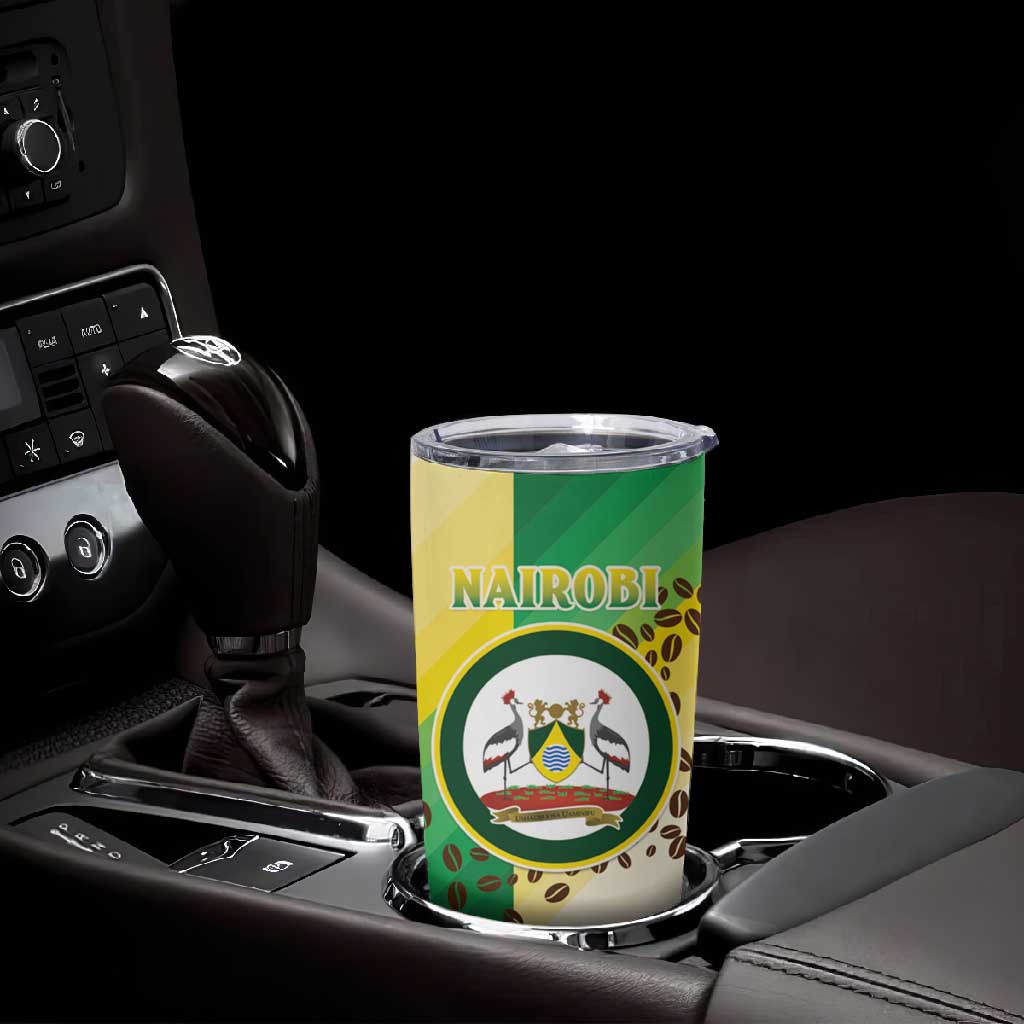 Personalised Nairobi Kenya Tumbler Cup Coat Of Arms With Coffee LT15