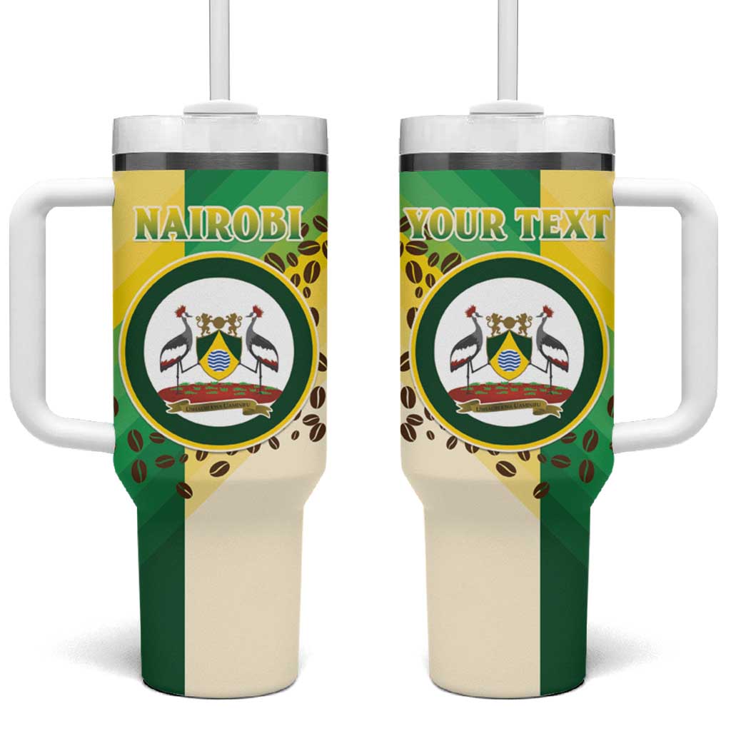 Personalised Nairobi Kenya Tumbler With Handle Coat Of Arms With Coffee LT15