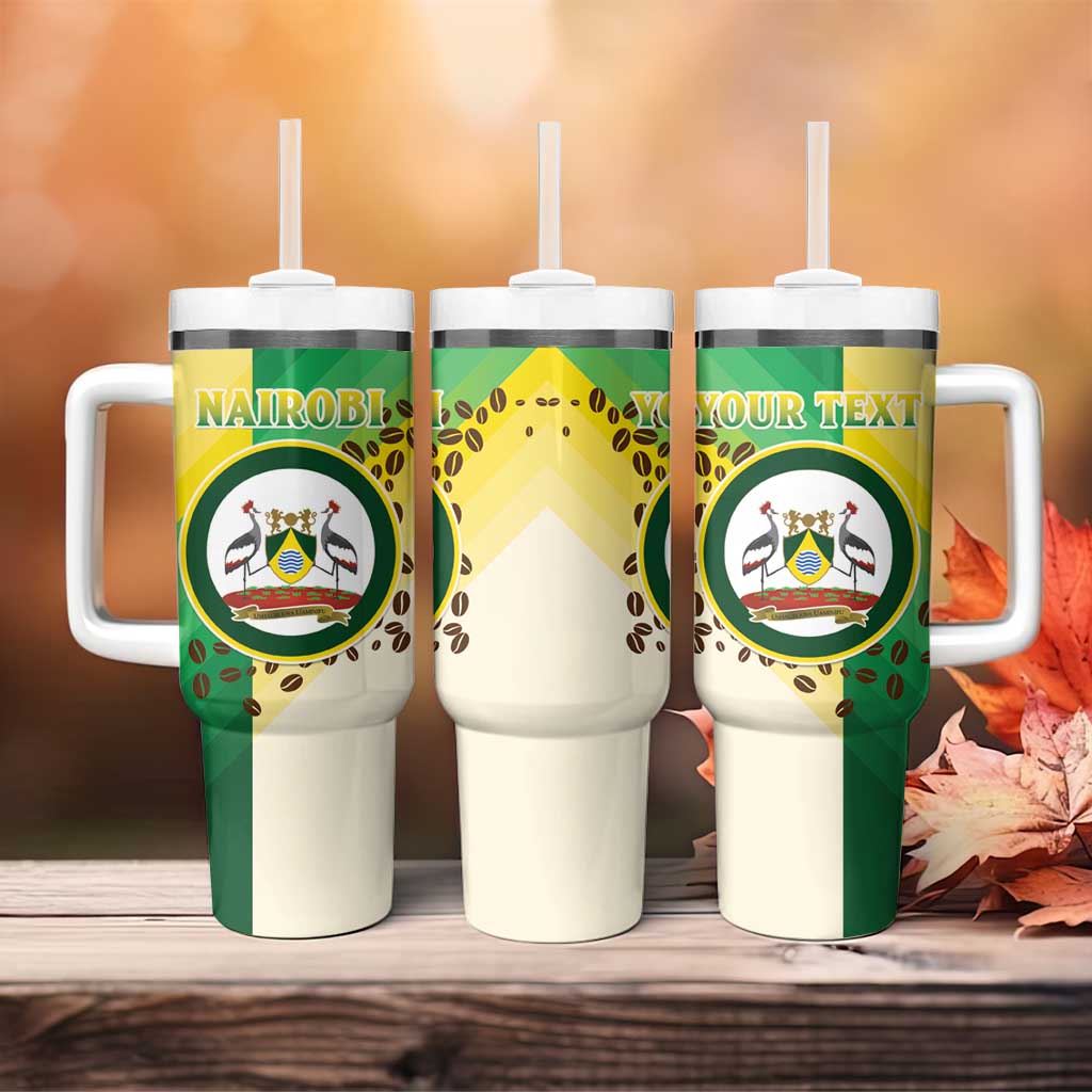 Personalised Nairobi Kenya Tumbler With Handle Coat Of Arms With Coffee LT15