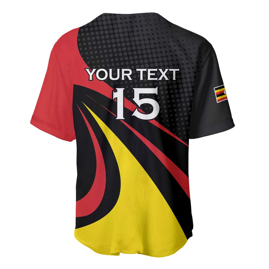 Jamhuri ya Uganda Rugby Custom Baseball Jersey With Black Crowned Crane Mascot LT15