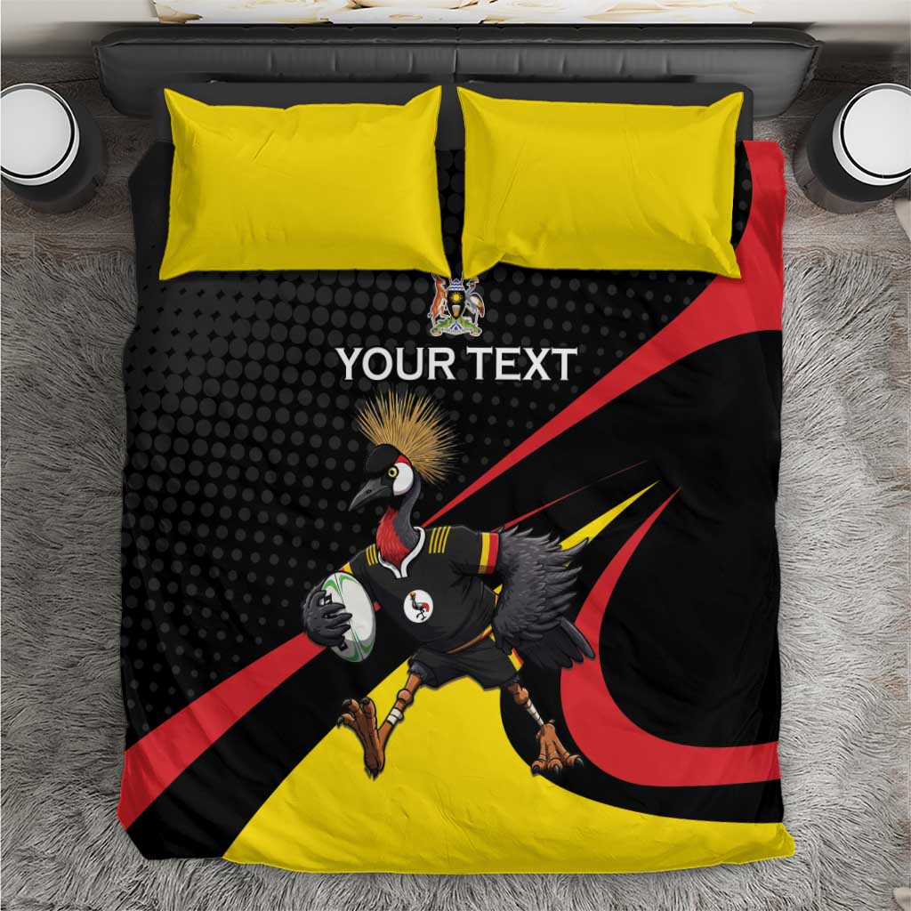 Jamhuri ya Uganda Rugby Custom Bedding Set With Black Crowned Crane Mascot LT15