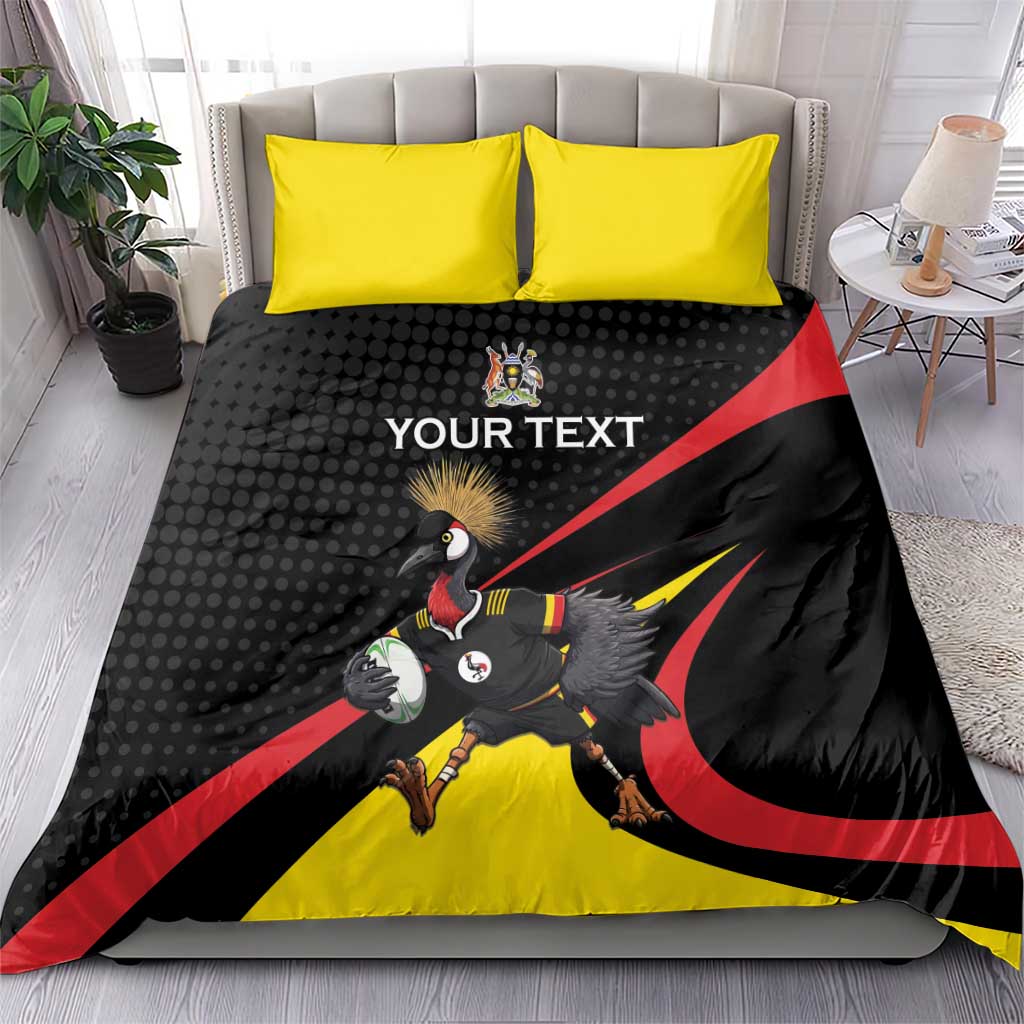 Jamhuri ya Uganda Rugby Custom Bedding Set With Black Crowned Crane Mascot LT15