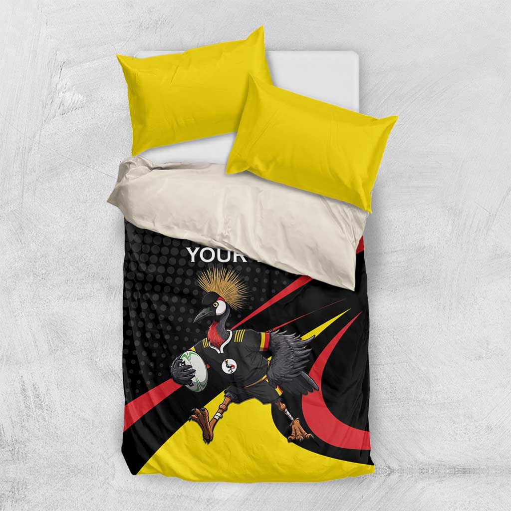 Jamhuri ya Uganda Rugby Custom Bedding Set With Black Crowned Crane Mascot LT15