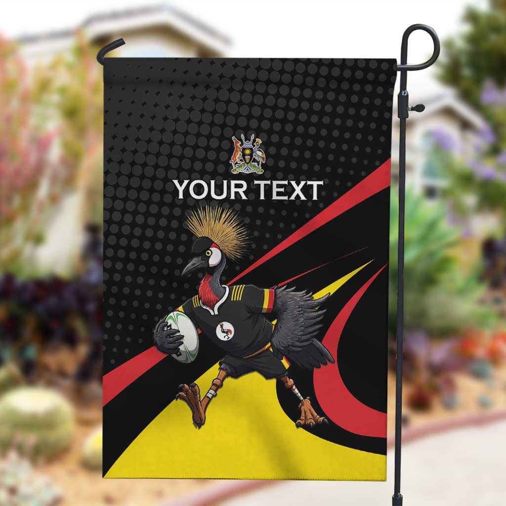 Jamhuri ya Uganda Rugby Custom Garden Flag With Black Crowned Crane Mascot LT15