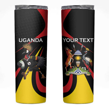 Jamhuri ya Uganda Rugby Custom Skinny Tumbler With Black Crowned Crane Mascot LT15