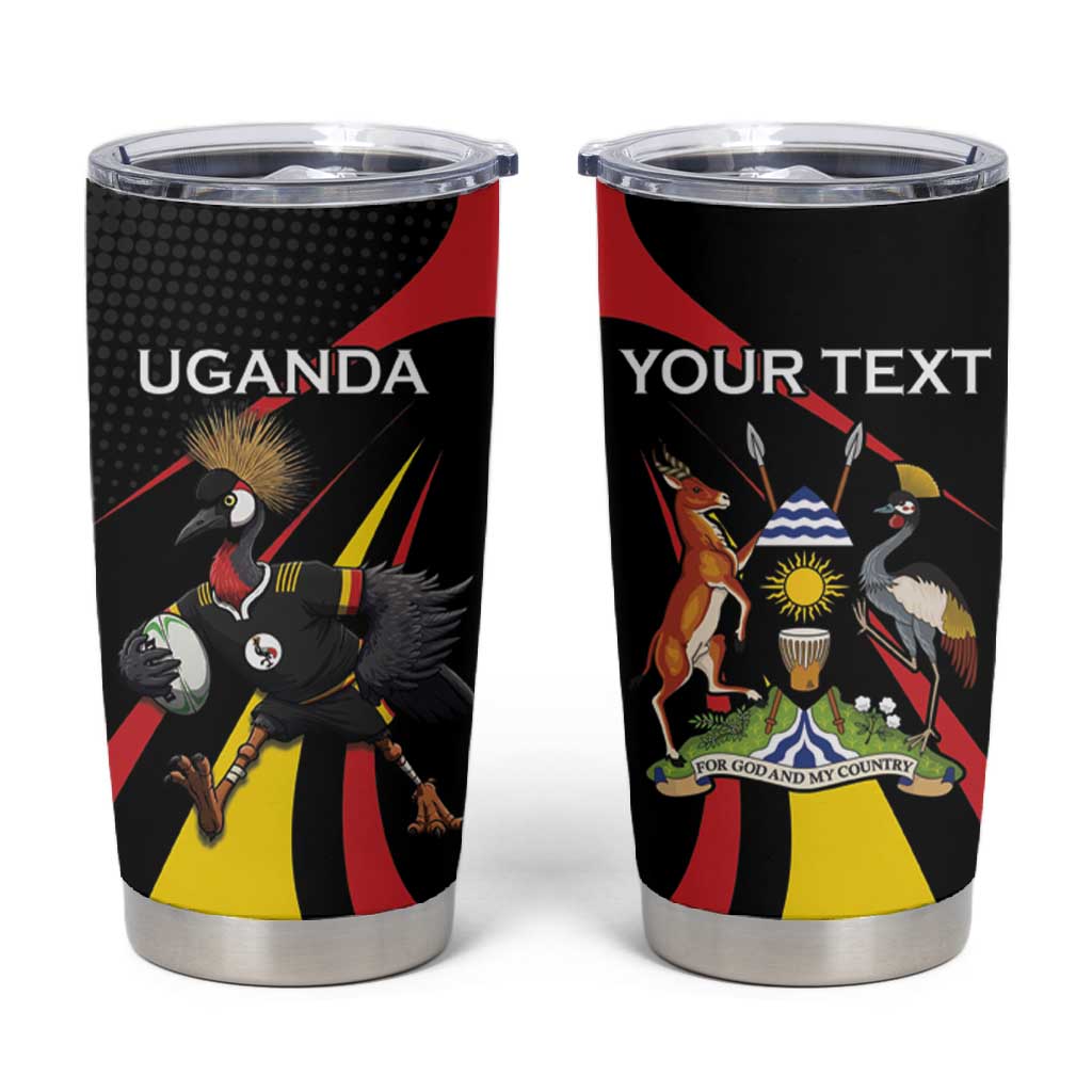 Jamhuri ya Uganda Rugby Custom Tumbler Cup With Black Crowned Crane Mascot LT15