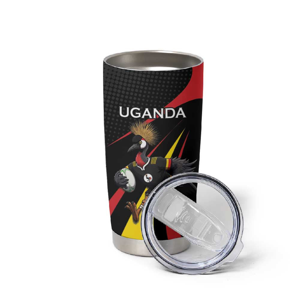 Jamhuri ya Uganda Rugby Custom Tumbler Cup With Black Crowned Crane Mascot LT15