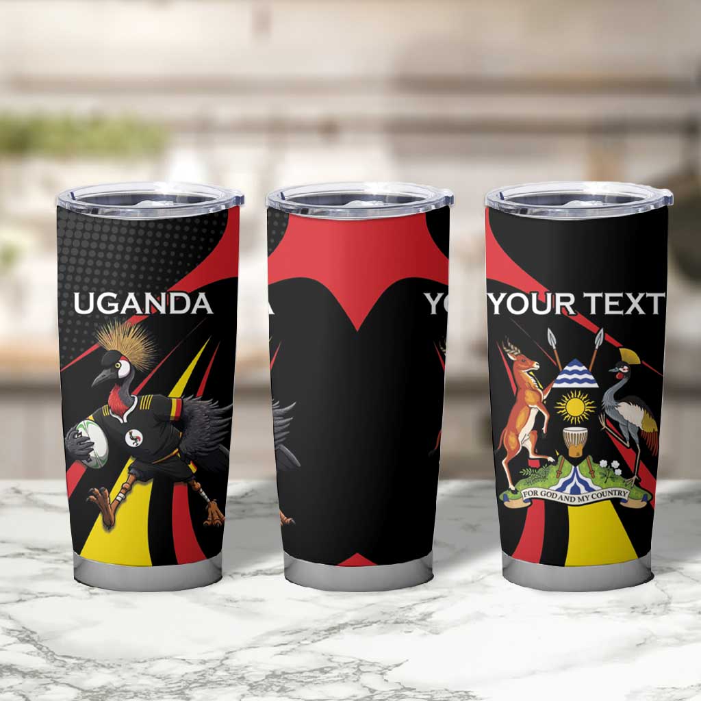 Jamhuri ya Uganda Rugby Custom Tumbler Cup With Black Crowned Crane Mascot LT15