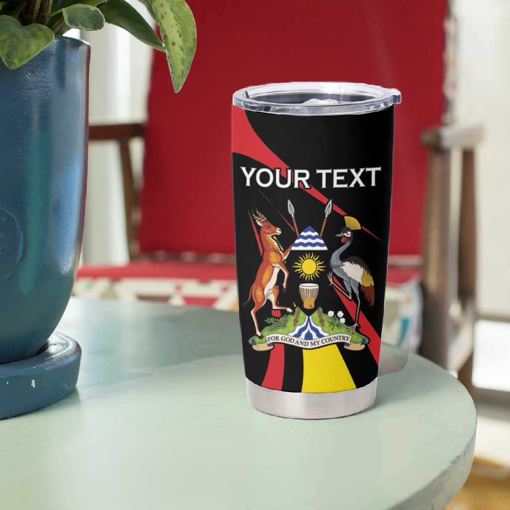 Jamhuri ya Uganda Rugby Custom Tumbler Cup With Black Crowned Crane Mascot LT15