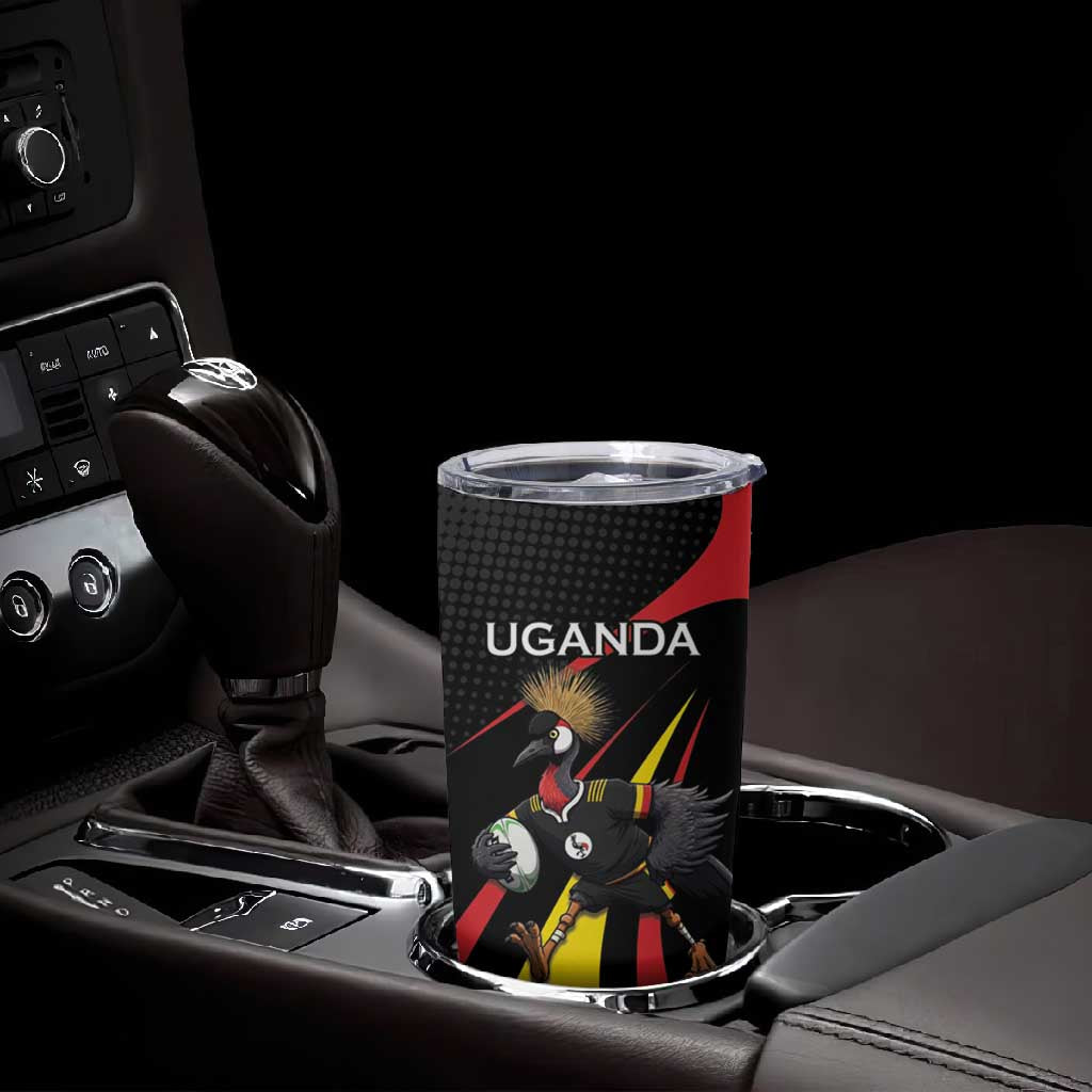 Jamhuri ya Uganda Rugby Custom Tumbler Cup With Black Crowned Crane Mascot LT15