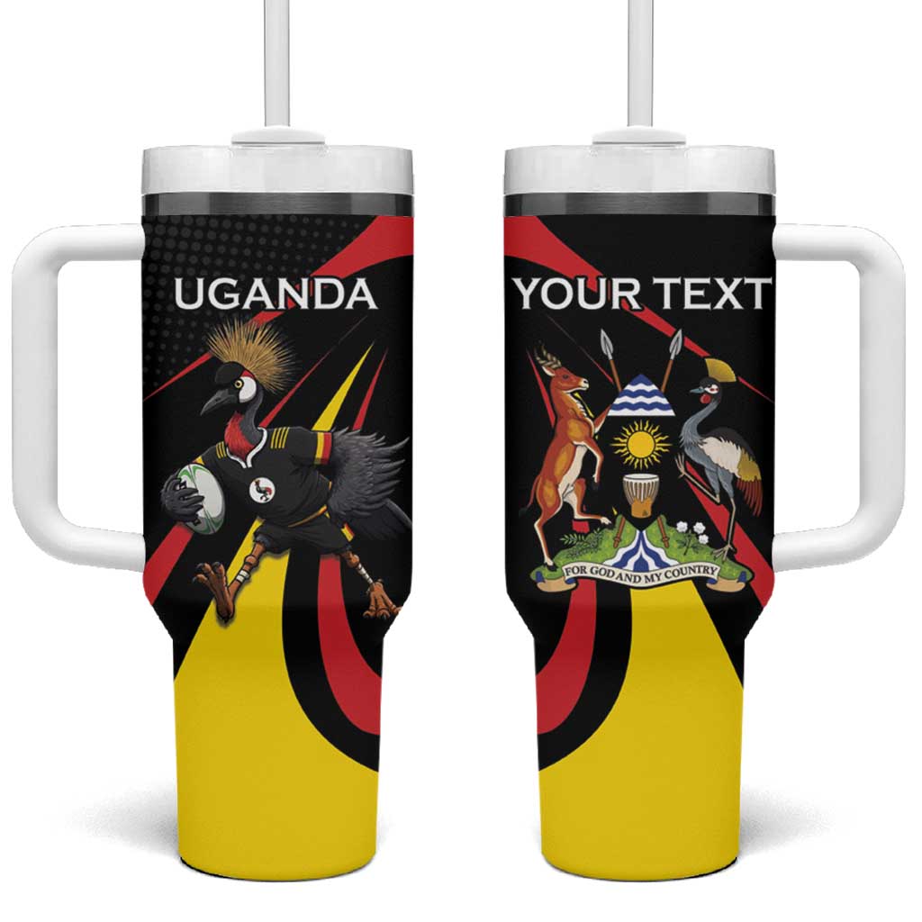 Jamhuri ya Uganda Rugby Custom Tumbler With Handle With Black Crowned Crane Mascot LT15