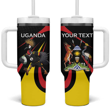 Jamhuri ya Uganda Rugby Custom Tumbler With Handle With Black Crowned Crane Mascot LT15