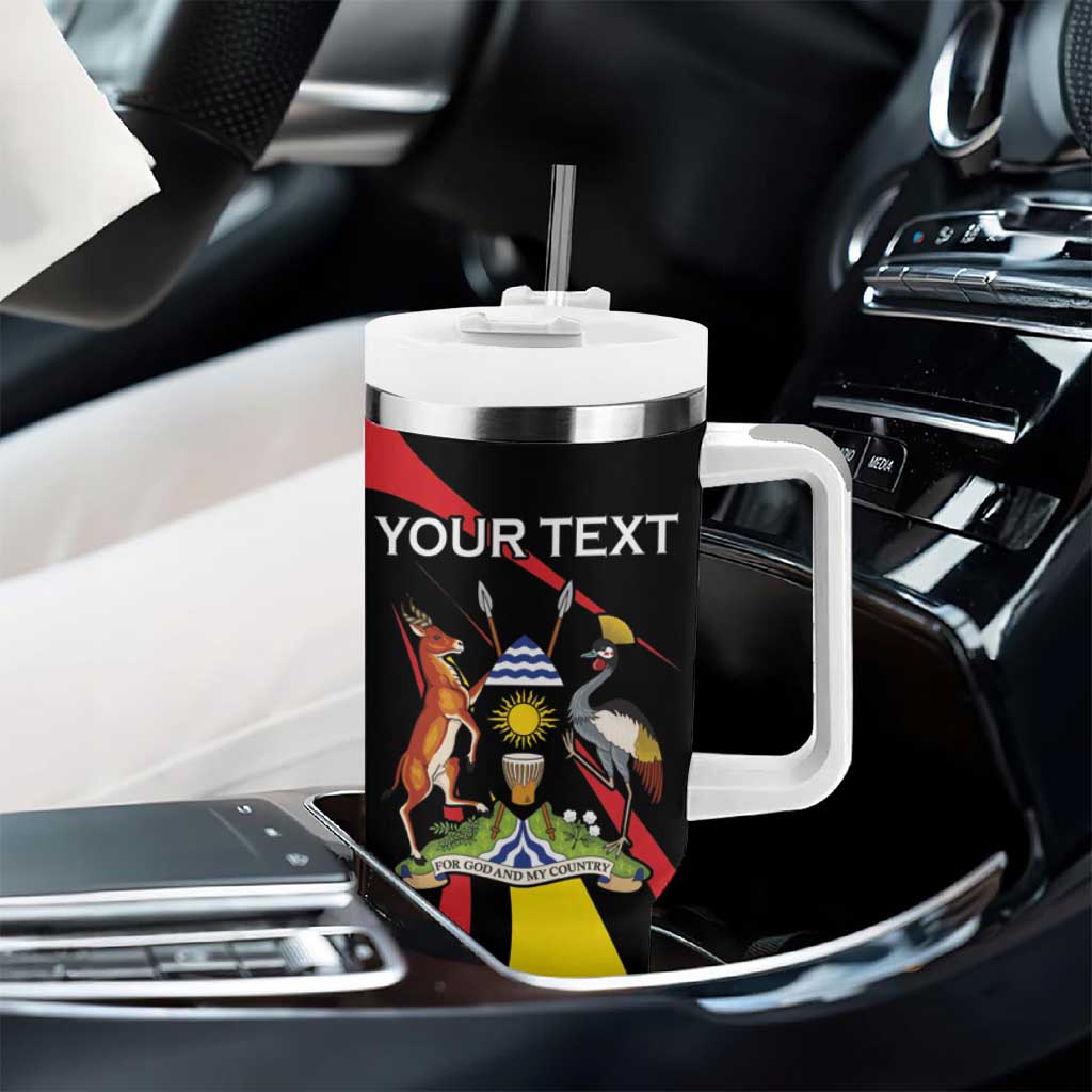 Jamhuri ya Uganda Rugby Custom Tumbler With Handle With Black Crowned Crane Mascot LT15