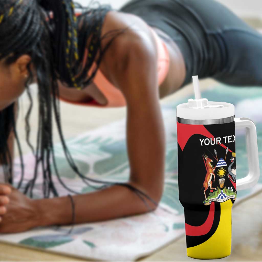 Jamhuri ya Uganda Rugby Custom Tumbler With Handle With Black Crowned Crane Mascot LT15
