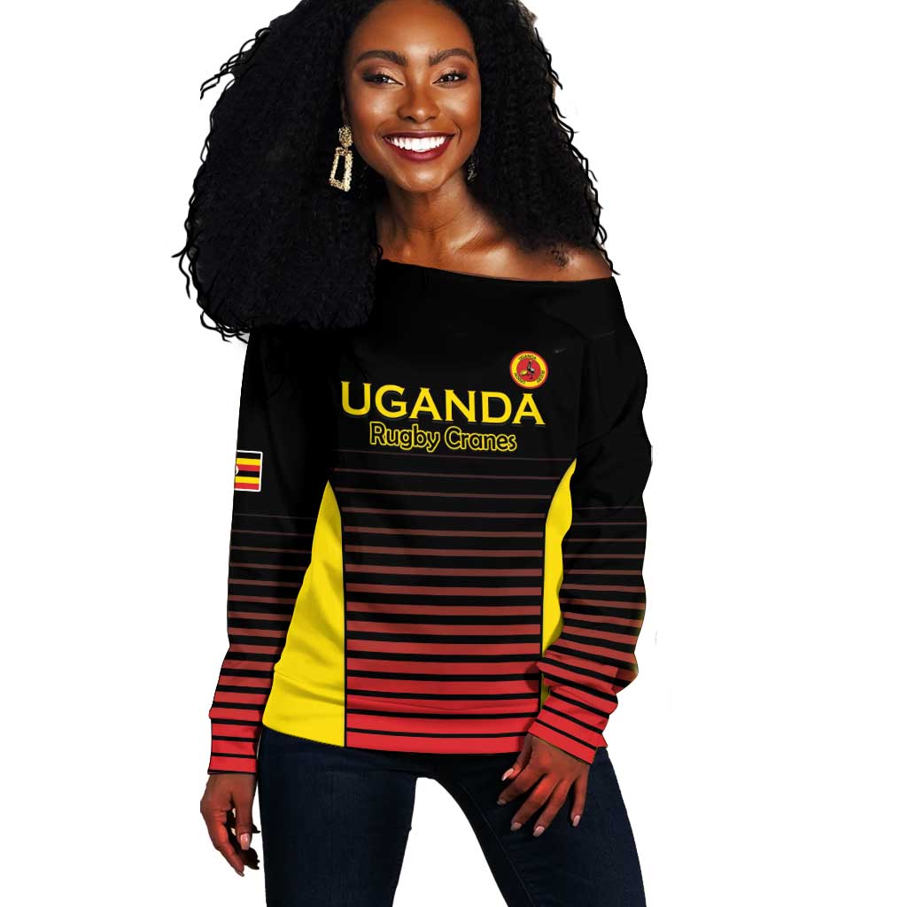 Jamhuri ya Uganda Rugby Custom Off Shoulder Sweater Go Champions Cranes LT15