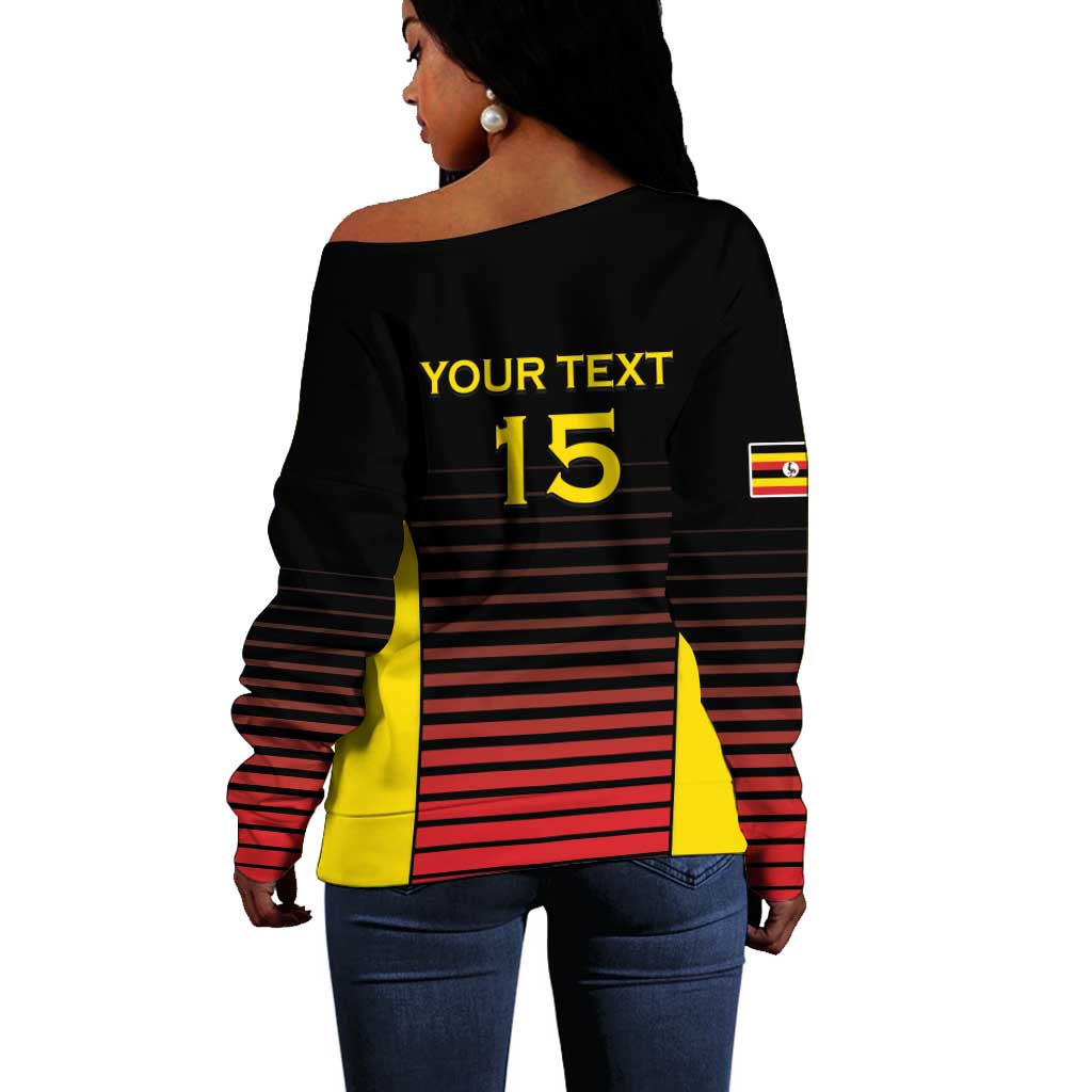 Jamhuri ya Uganda Rugby Custom Off Shoulder Sweater Go Champions Cranes LT15