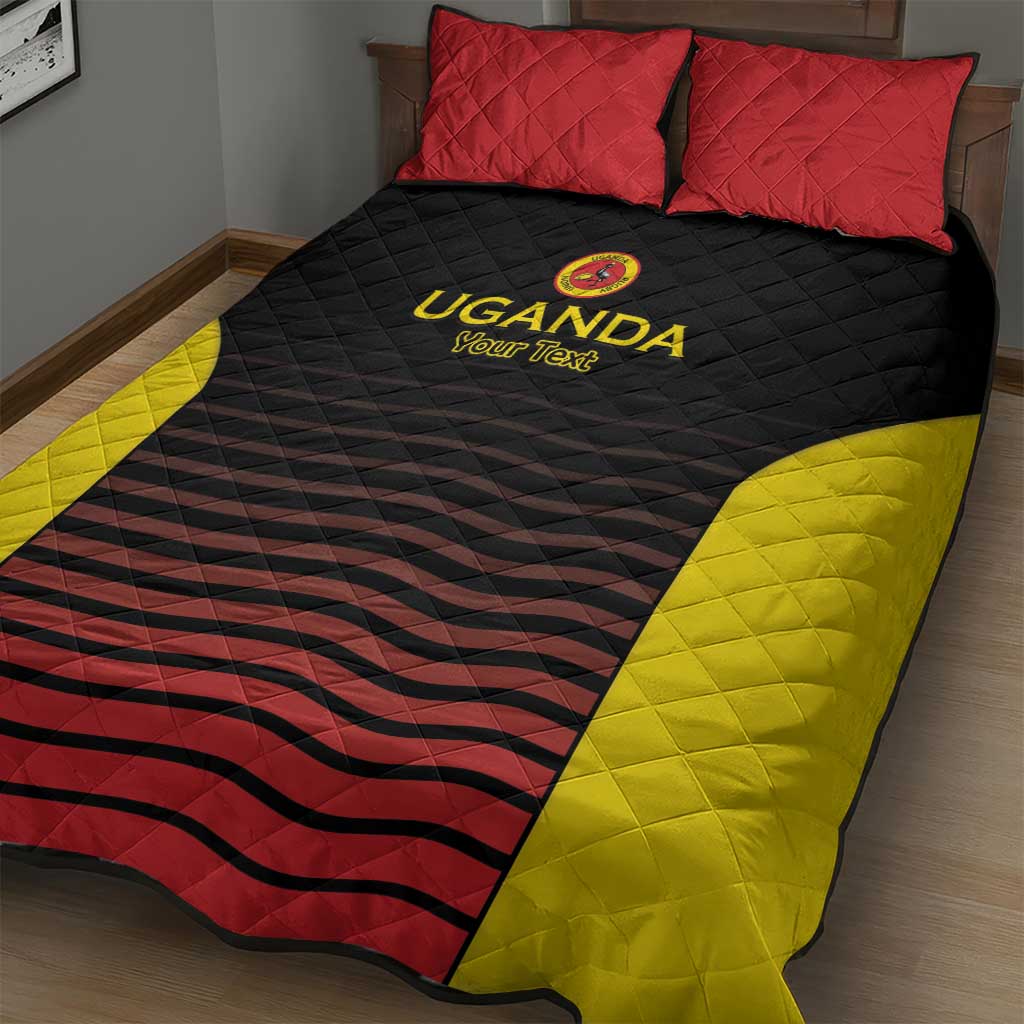 Jamhuri ya Uganda Rugby Custom Quilt Bed Set Go Champions Cranes LT15