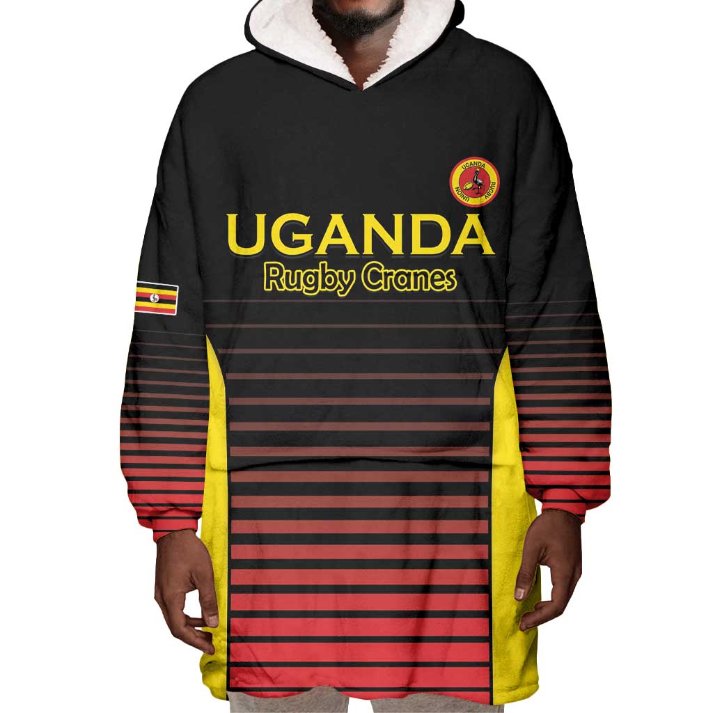 Jamhuri ya Uganda Rugby Custom Wearable Blanket Hoodie Go Champions Cranes LT15