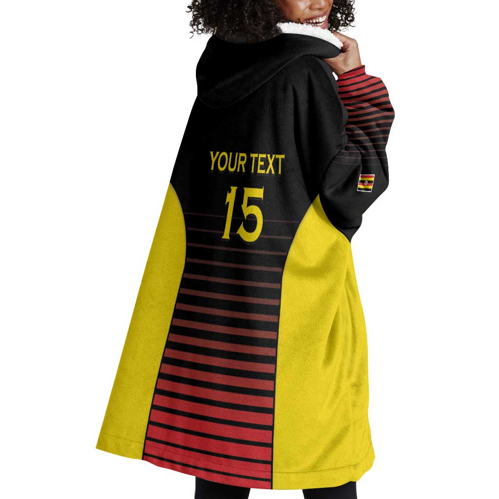 Jamhuri ya Uganda Rugby Custom Wearable Blanket Hoodie Go Champions Cranes LT15