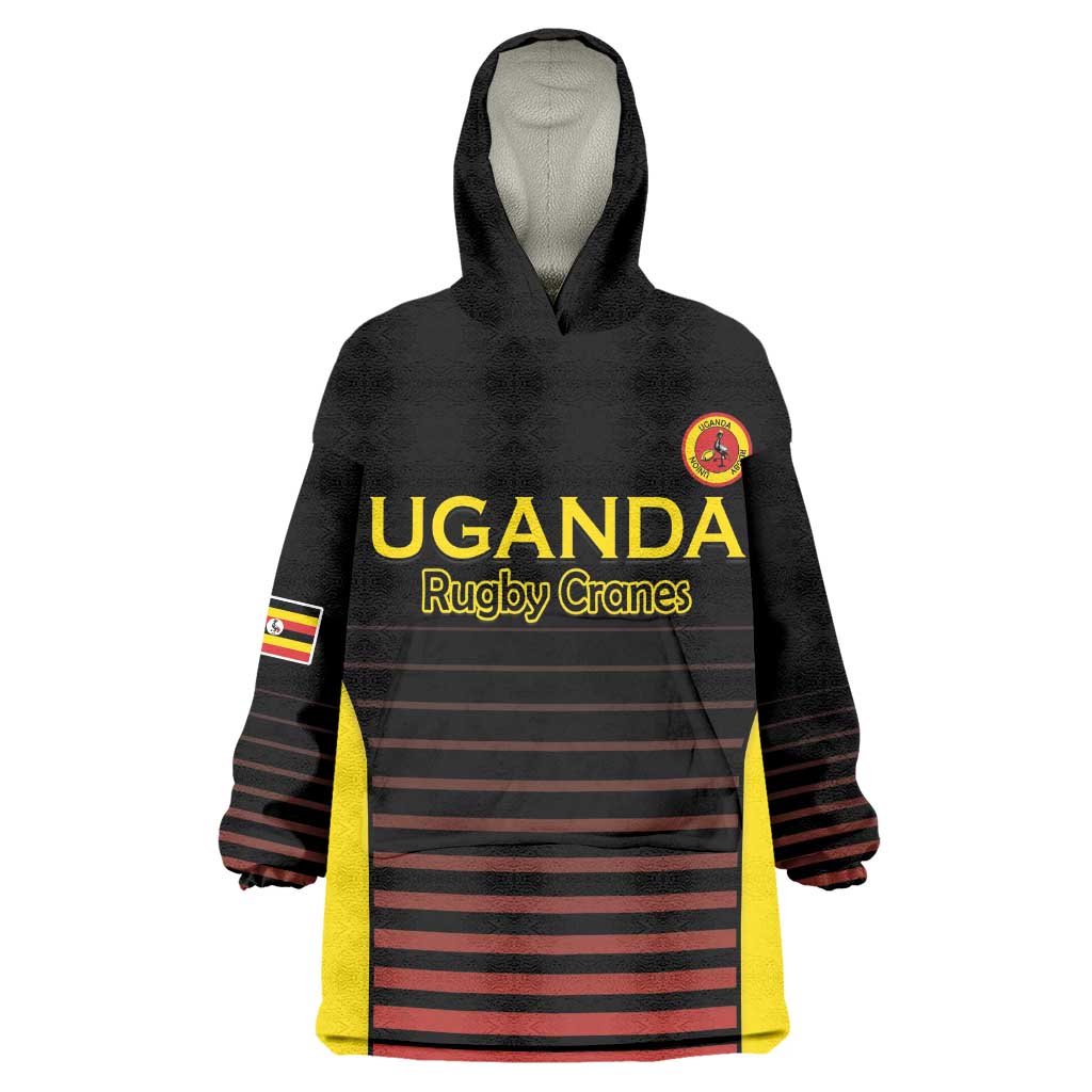 Jamhuri ya Uganda Rugby Custom Wearable Blanket Hoodie Go Champions Cranes LT15