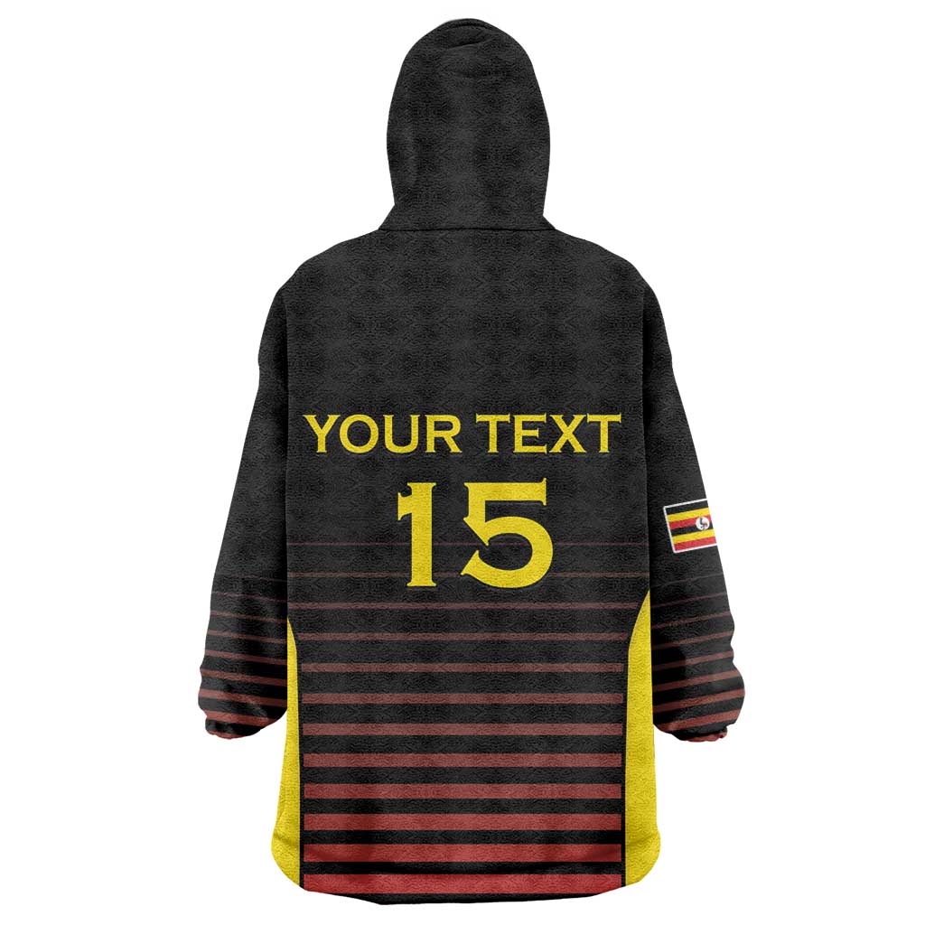 Jamhuri ya Uganda Rugby Custom Wearable Blanket Hoodie Go Champions Cranes LT15