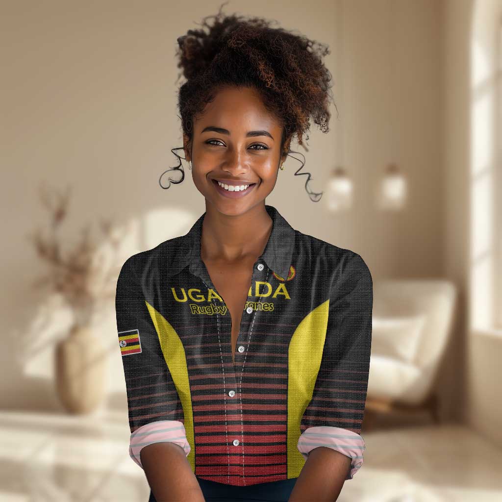 Jamhuri ya Uganda Rugby Custom Women Casual Shirt Go Champions Cranes LT15