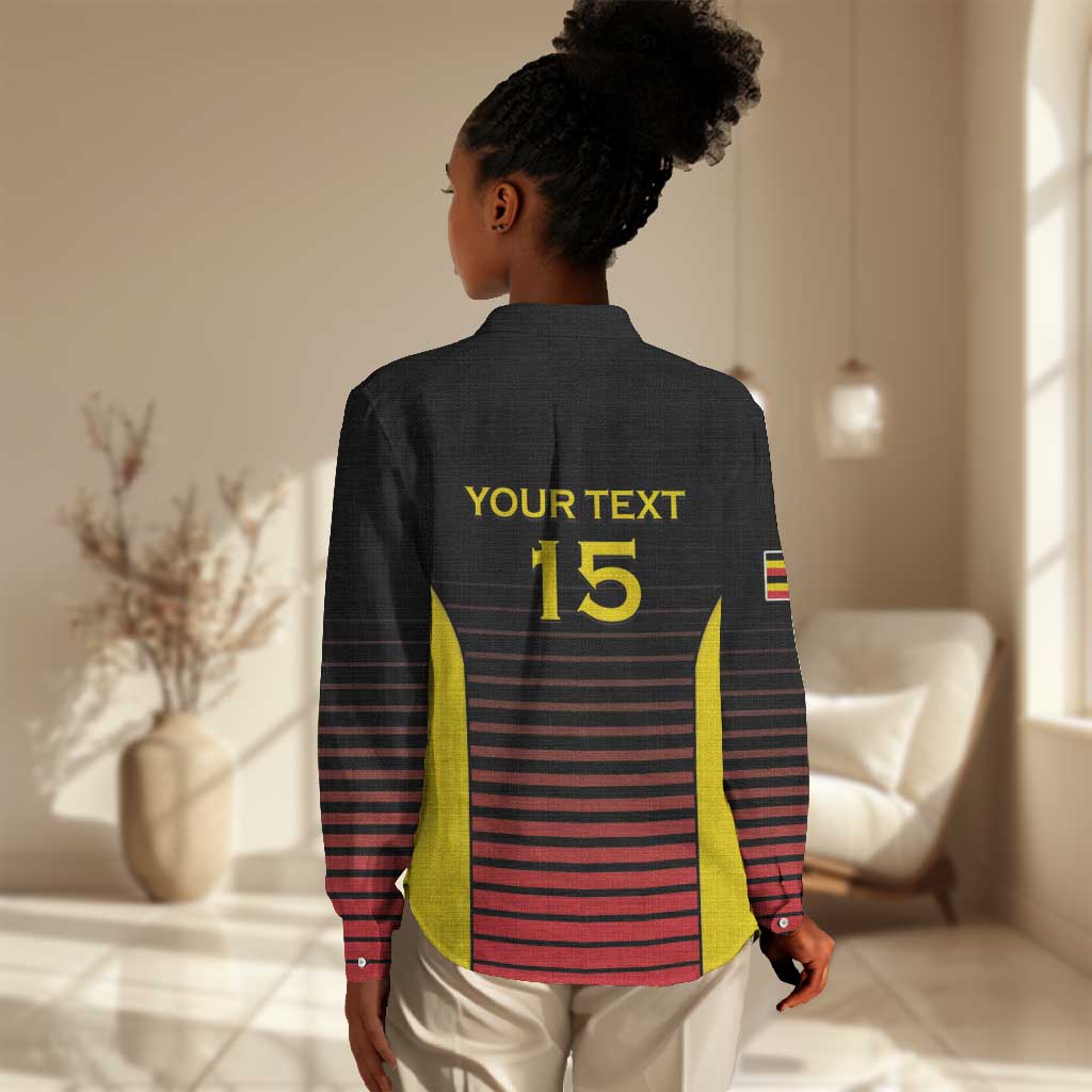 Jamhuri ya Uganda Rugby Custom Women Casual Shirt Go Champions Cranes LT15